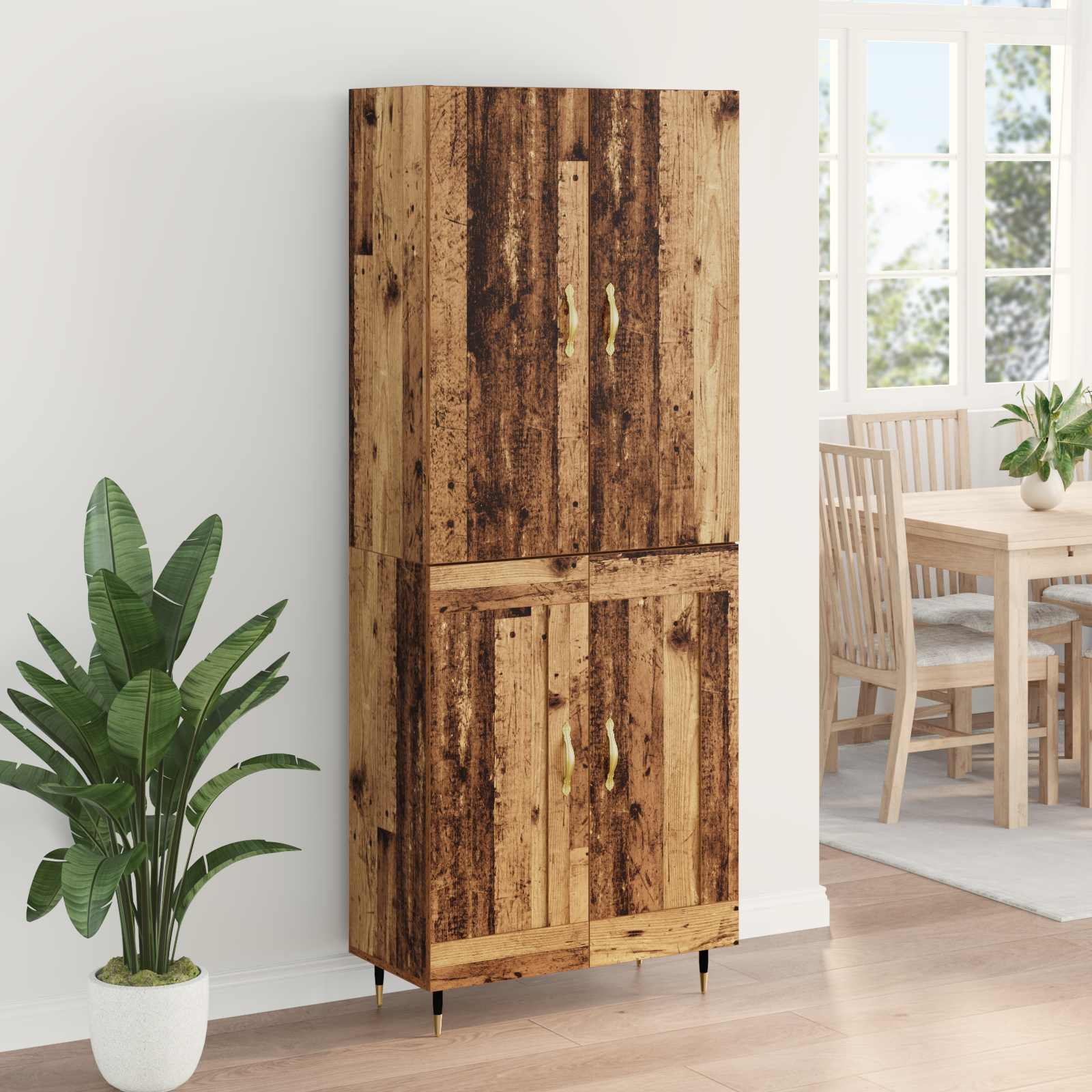 Highboard Gammelt træ 69,5 x 34 x 180 cm Konstrueret træ