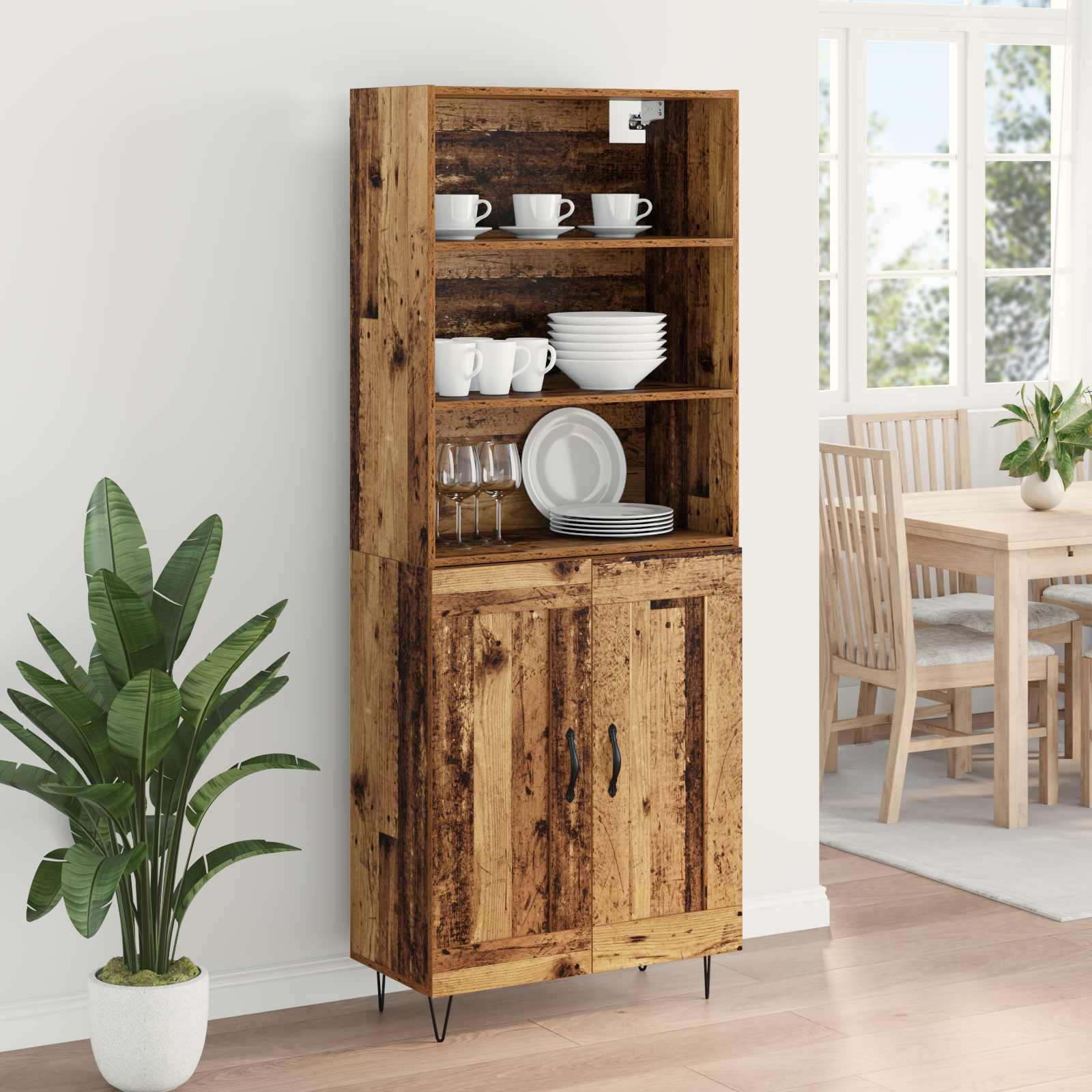 Highboard Gammelt træ 69,5 x 34 x 180 cm Konstrueret træ