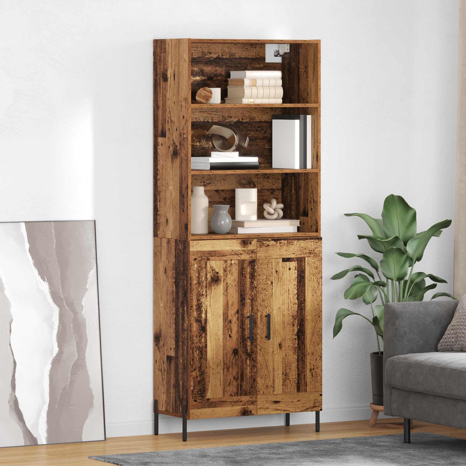 Highboard Gammelt træ 69,5 x 32,5 x 180 cm Konstrueret træ