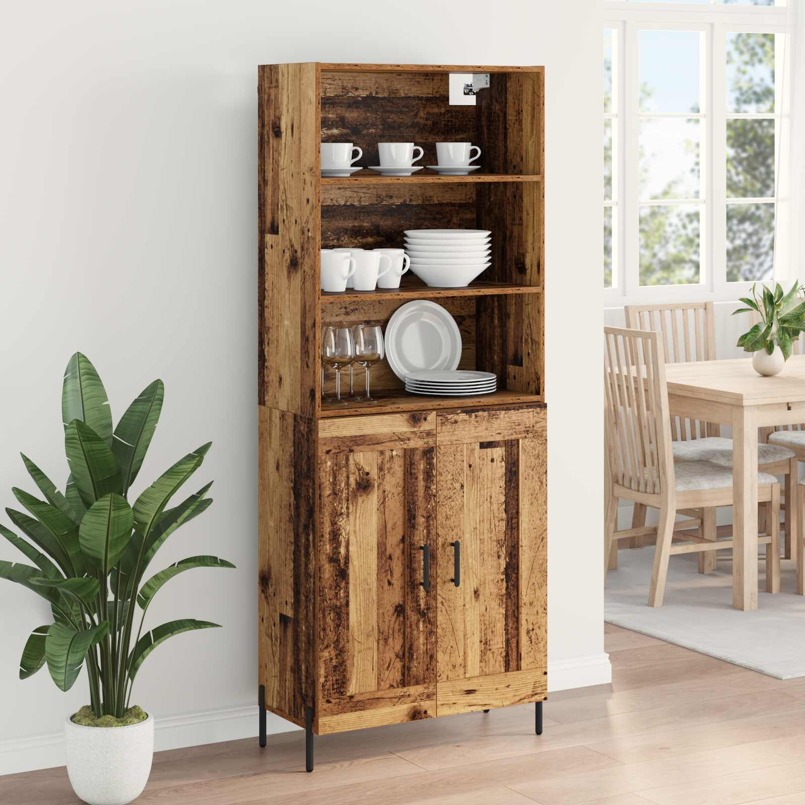 Highboard Gammelt træ 69,5 x 32,5 x 180 cm Konstrueret træ