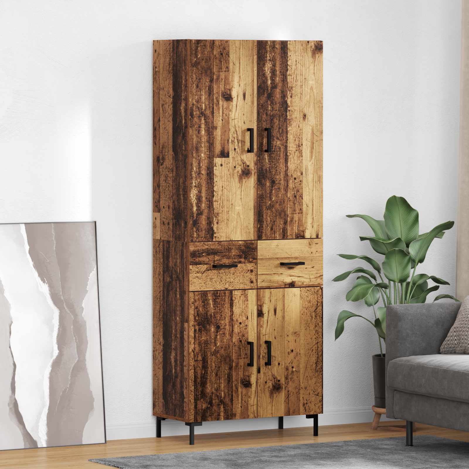 Highboard Gammelt træ 69,5 x 34 x 180 cm Konstrueret træ