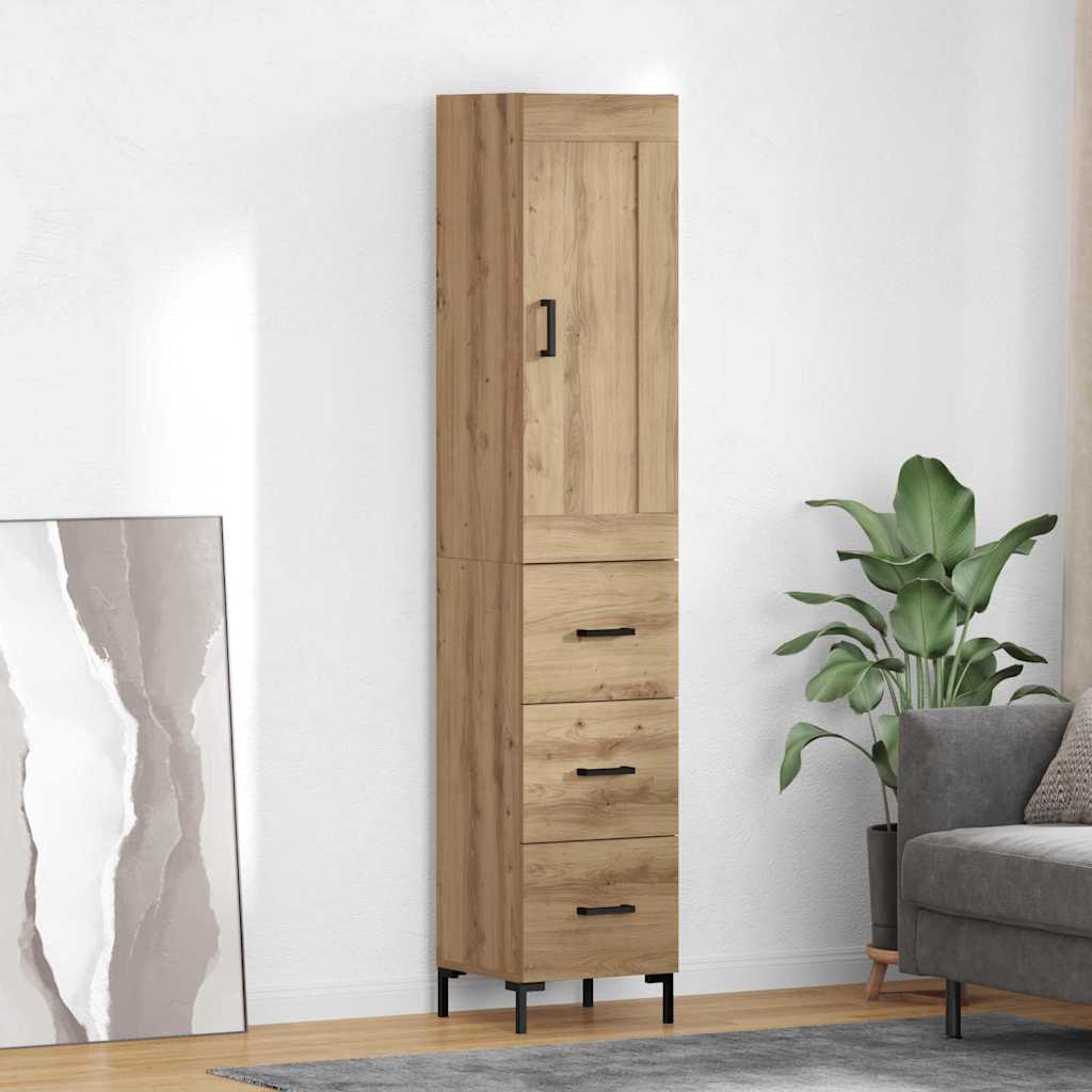 Highboard Artisan Egetræ 34,5 x 34 x 180 cm Konstrueret træ