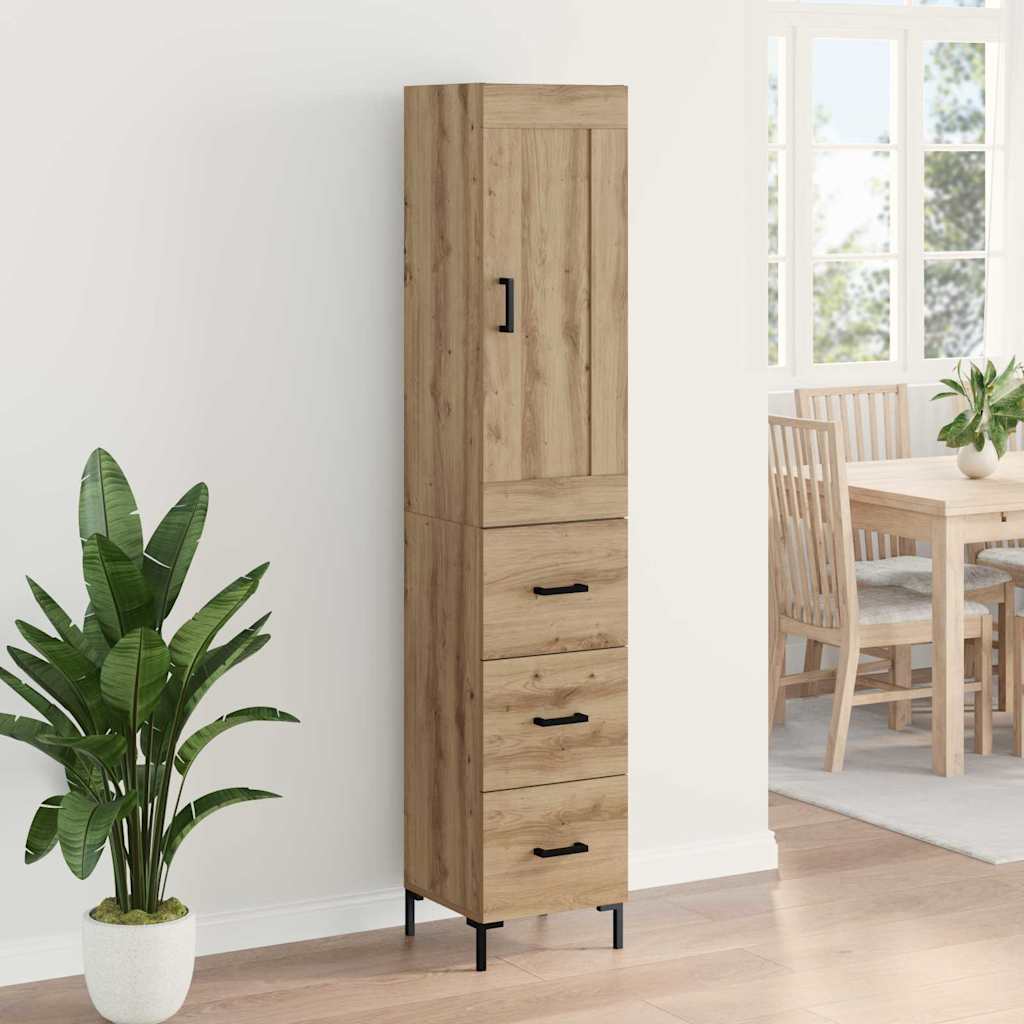 Highboard Artisan Egetræ 34,5 x 34 x 180 cm Konstrueret træ
