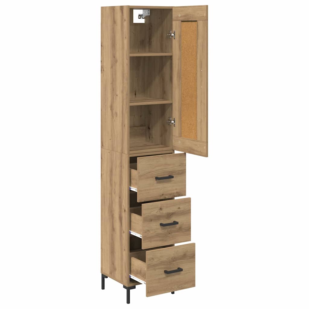 Highboard Artisan Egetræ 34,5 x 34 x 180 cm Konstrueret træ
