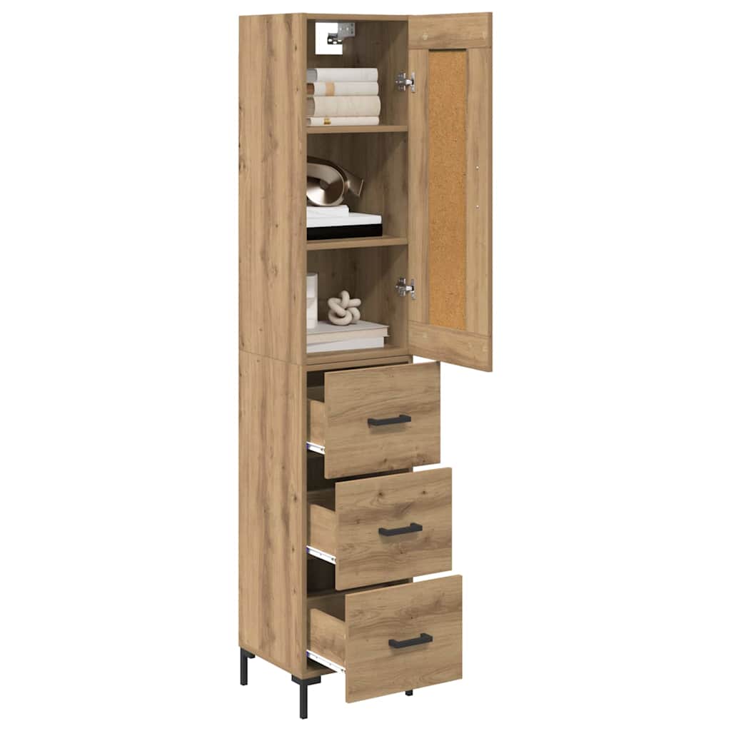 Highboard Artisan Egetræ 34,5 x 34 x 180 cm Konstrueret træ