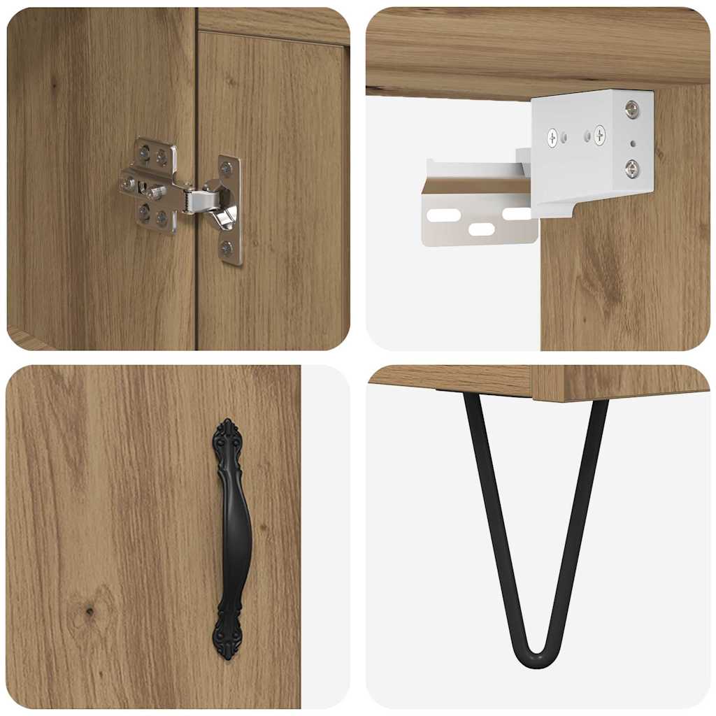 Highboard Artisan Egetræ 69,5 x 34 x 180 cm Konstrueret træ