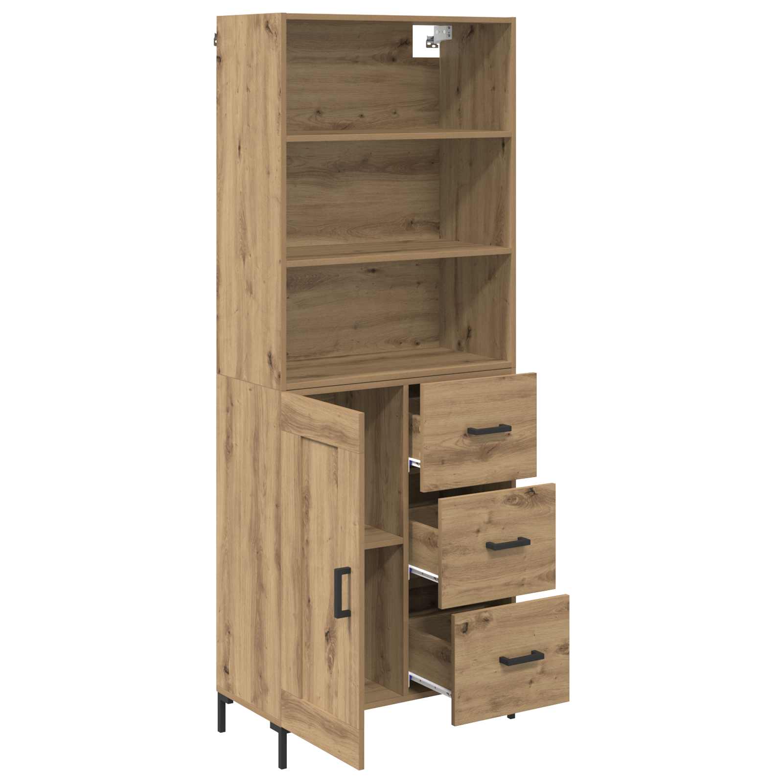Highboard Artisan Egetræ 69,5 x 34 x 180 cm Konstrueret træ
