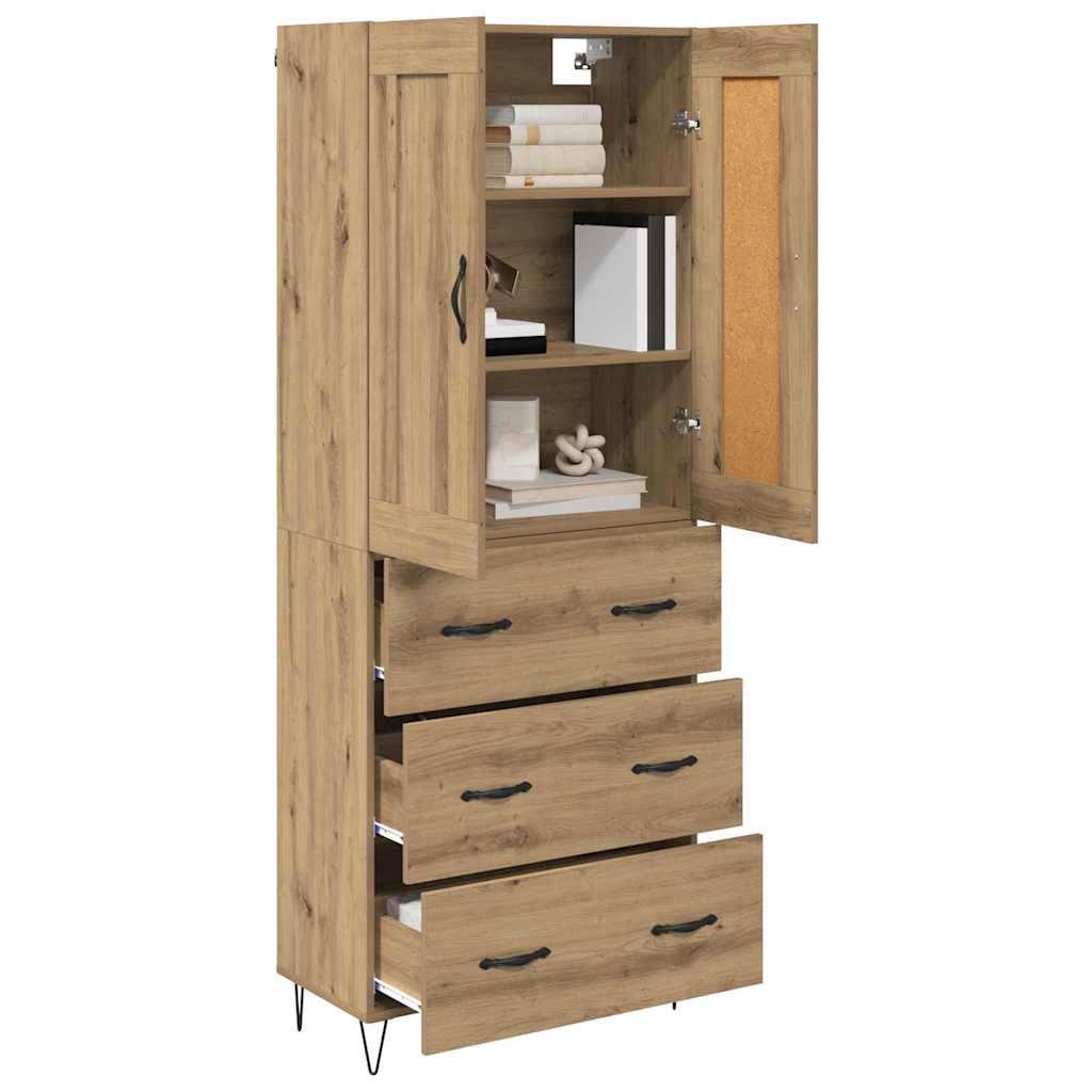 Highboard Artisan Egetræ 69,5 x 34 x 180 cm Konstrueret træ