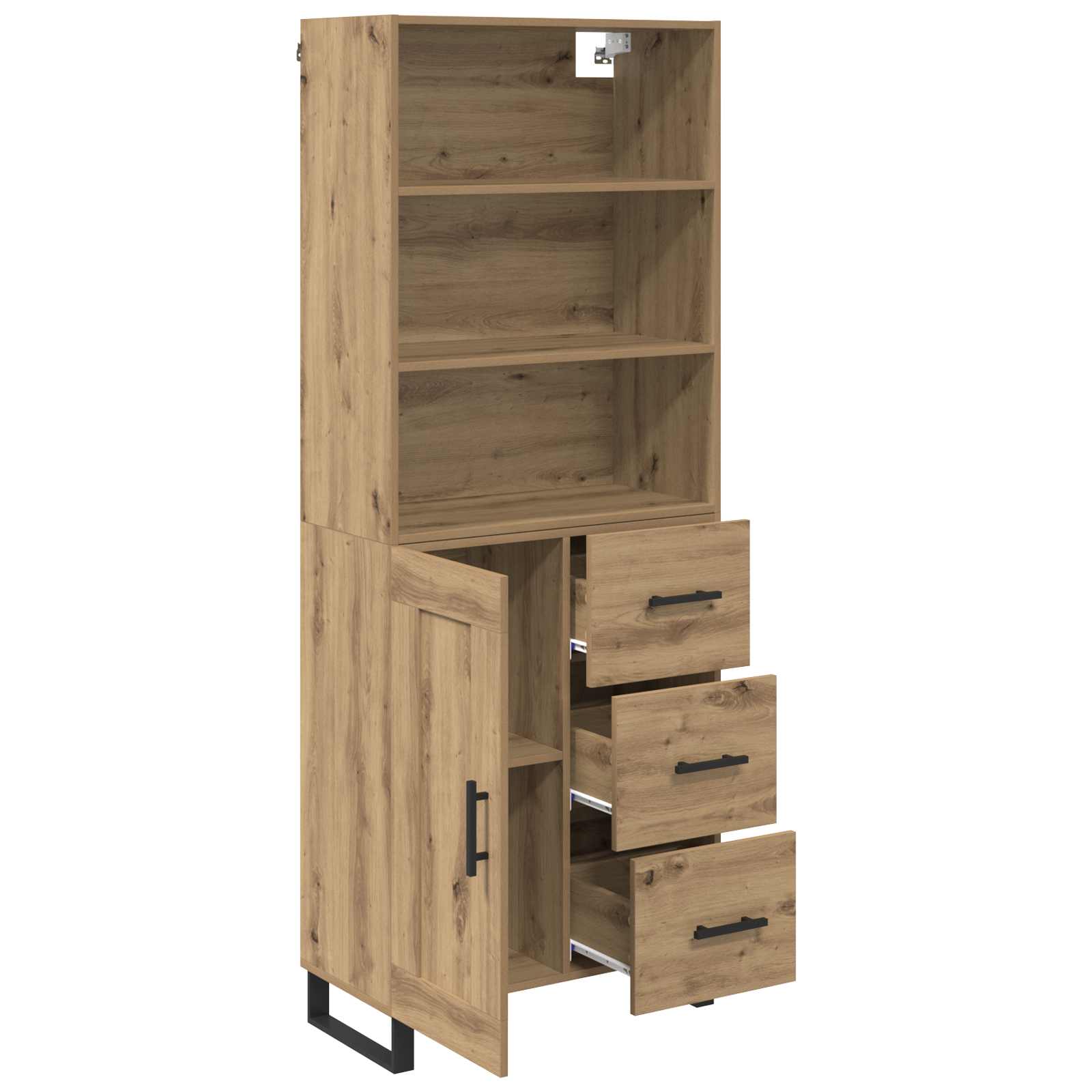 Highboard Artisan Egetræ 69,5 x 34 x 180 cm Konstrueret træ