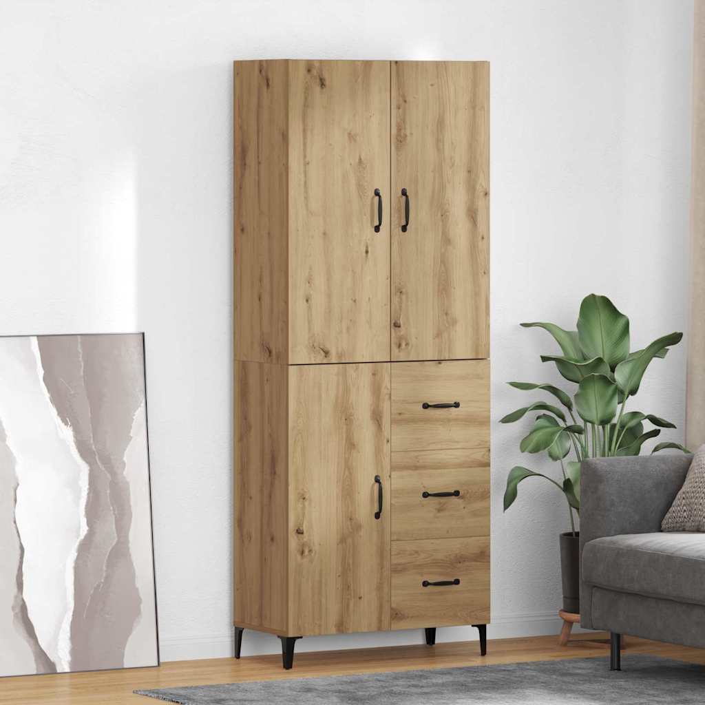 Highboard Artisan Egetræ 69,5 x 34 x 180 cm Konstrueret træ