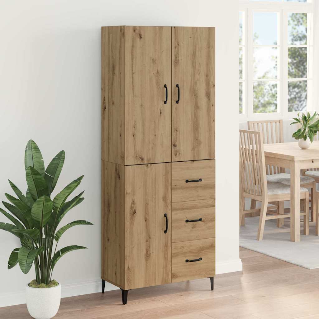 Highboard Artisan Egetræ 69,5 x 34 x 180 cm Konstrueret træ
