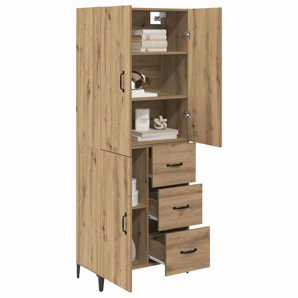 Highboard Artisan Egetræ 69,5 x 34 x 180 cm Konstrueret træ