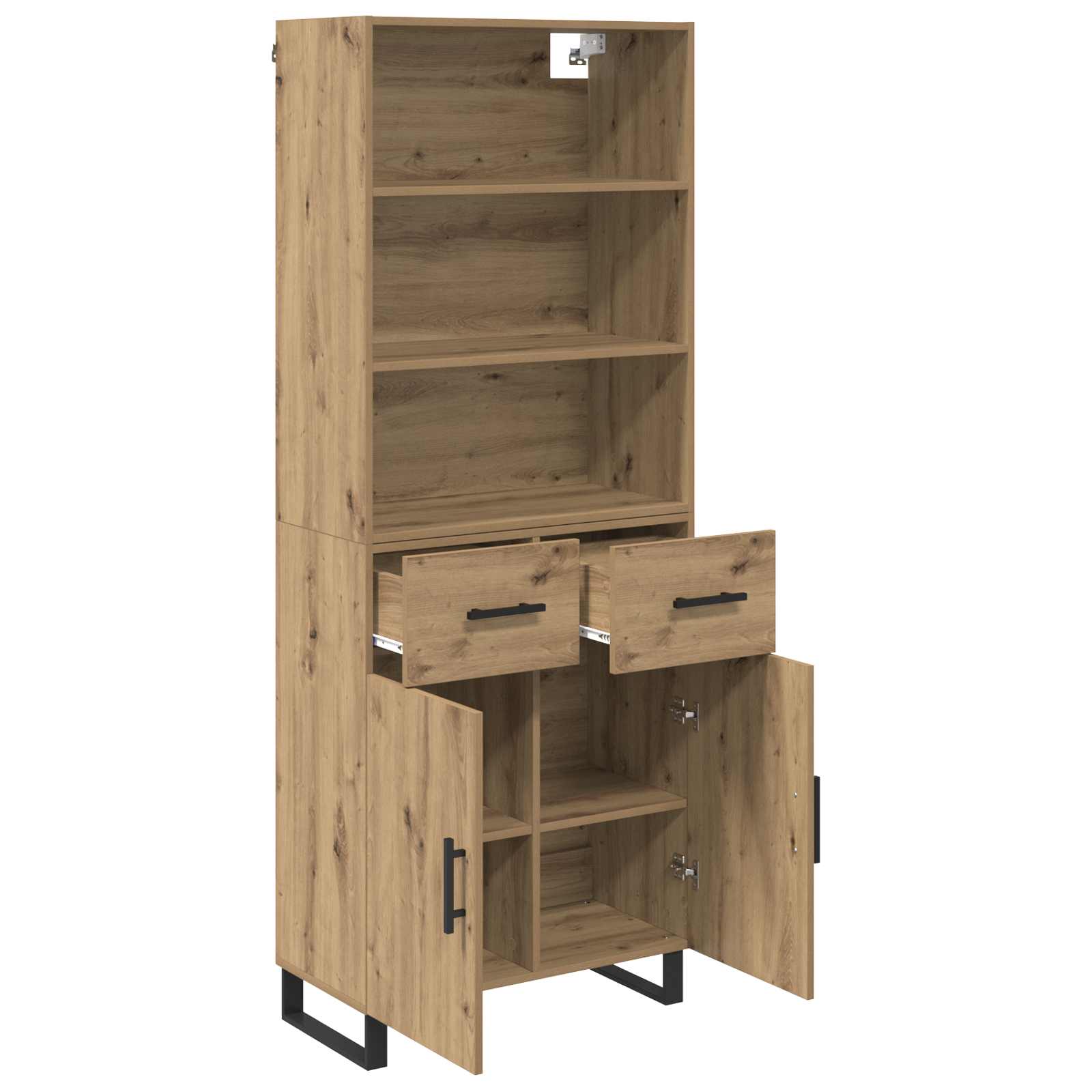 Highboard Artisan Egetræ 69,5 x 34 x 180 cm Konstrueret træ