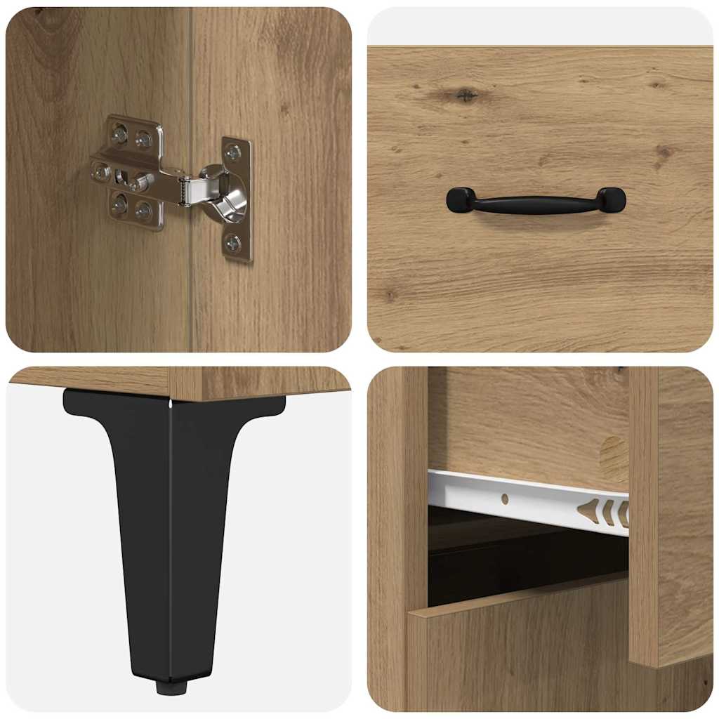 Highboard Artisan Egetræ 69,5 x 34 x 180 cm Konstrueret træ