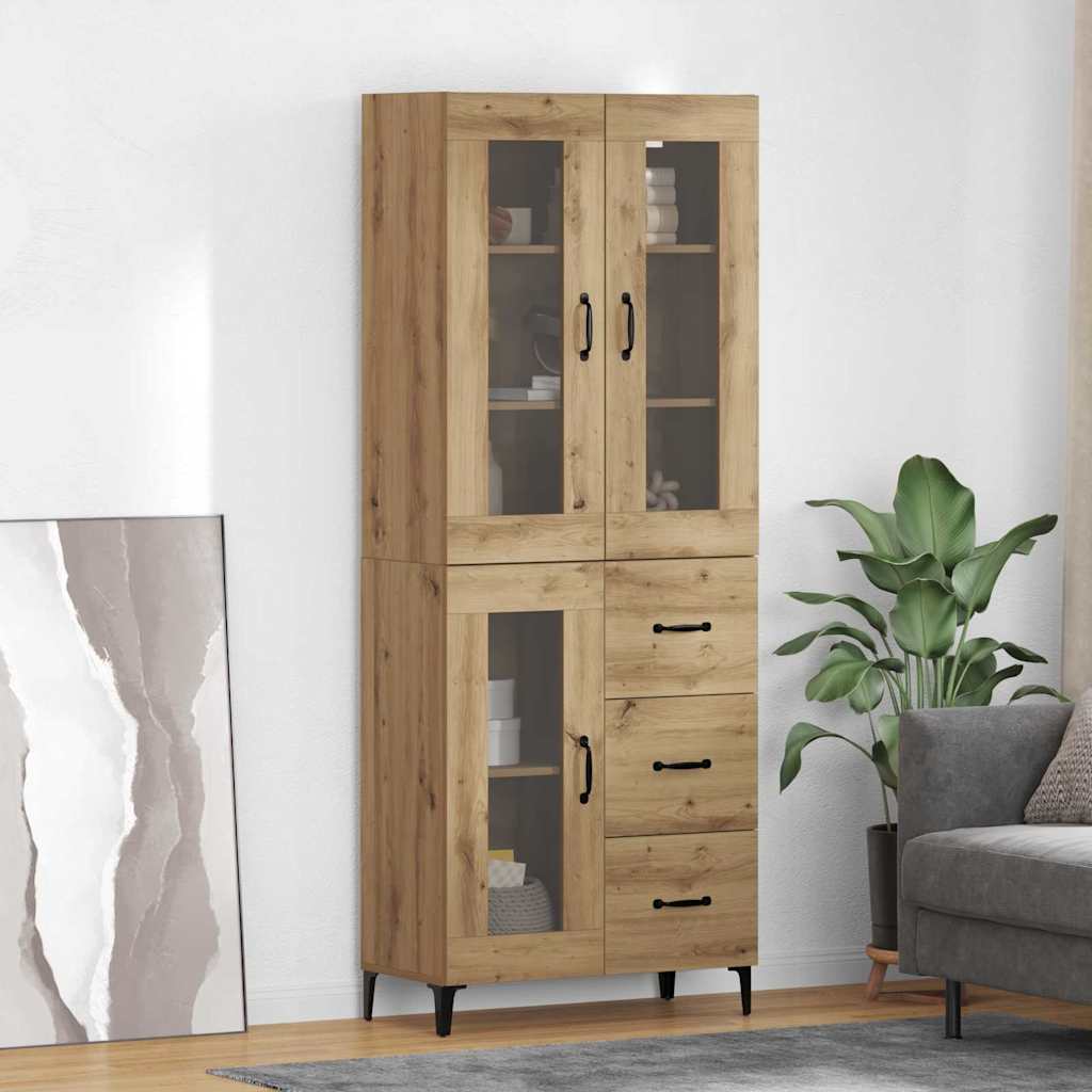 Highboard Artisan Egetræ 69,5 x 34 x 180 cm Konstrueret træ