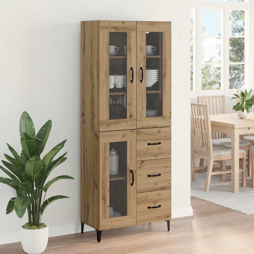 Highboard Artisan Egetræ 69,5 x 34 x 180 cm Konstrueret træ