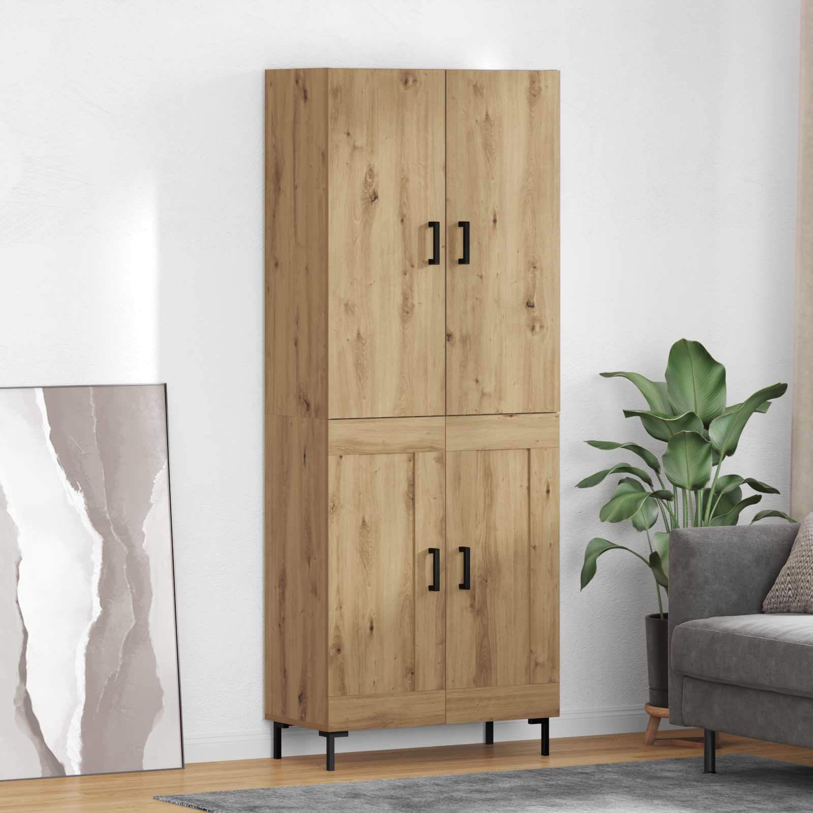 Highboard Artisan Egetræ 69,5 x 34 x 180 cm Konstrueret træ