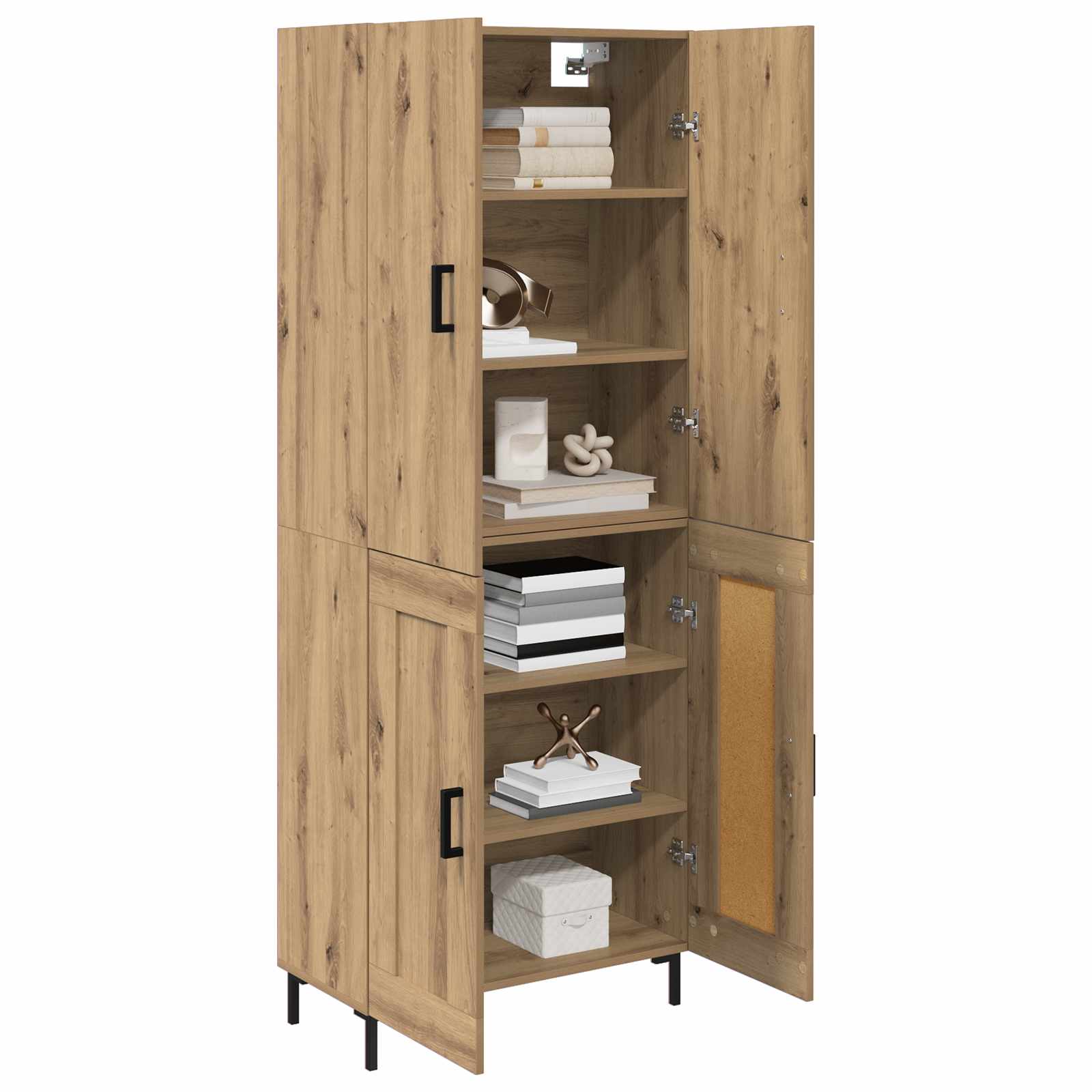 Highboard Artisan Egetræ 69,5 x 34 x 180 cm Konstrueret træ