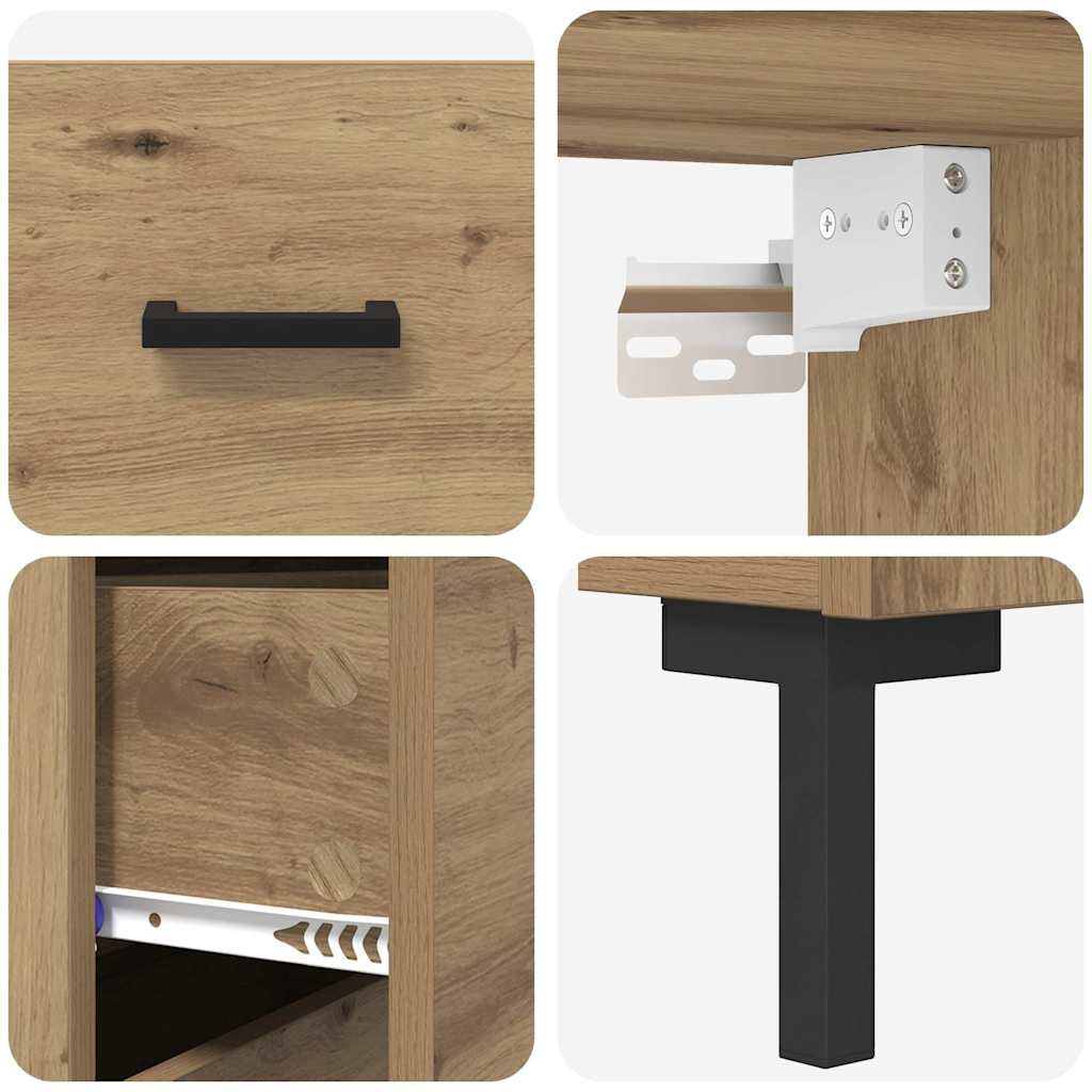 Highboard Artisan Egetræ 69,5 x 34 x 180 cm Konstrueret træ