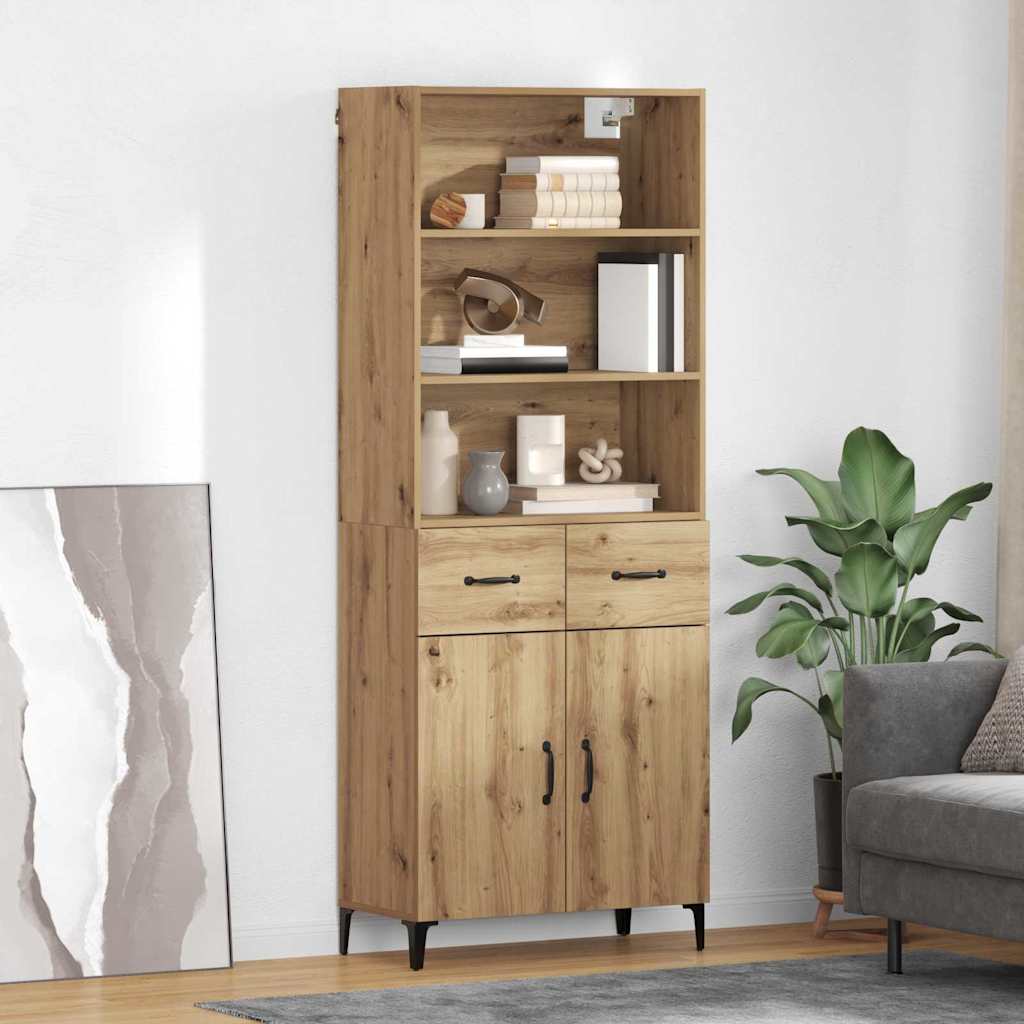 Highboard Artisan Egetræ 69,5 x 34 x 180 cm Konstrueret træ