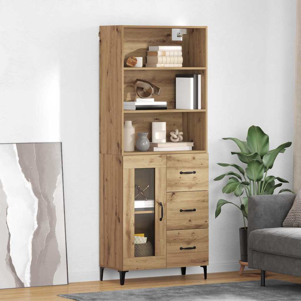 Highboard Artisan Egetræ 69,5 x 34 x 180 cm Konstrueret træ