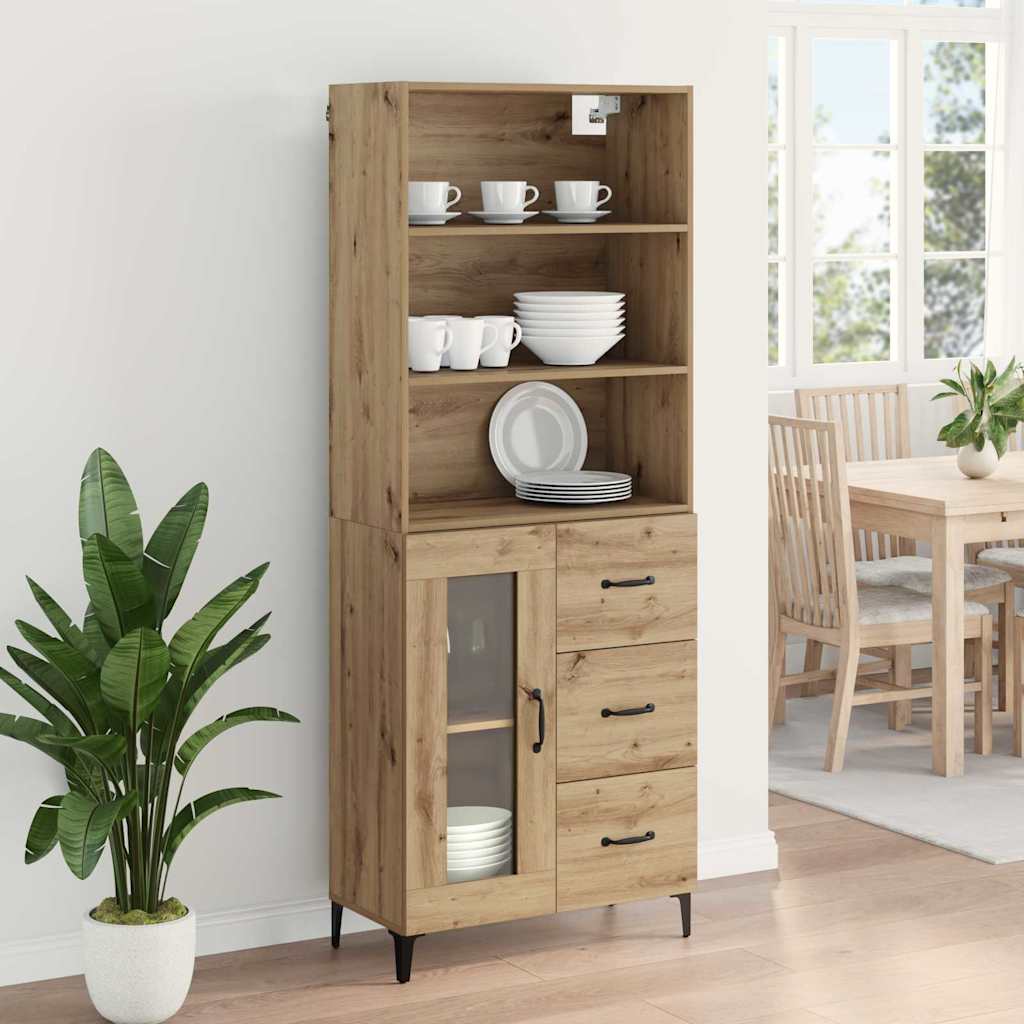 Highboard Artisan Egetræ 69,5 x 34 x 180 cm Konstrueret træ