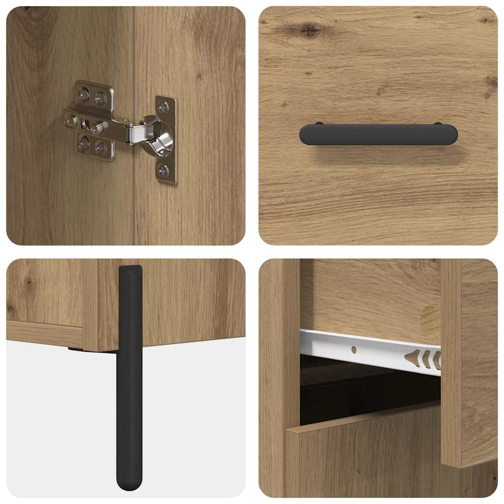 Highboard Artisan Egetræ 69,5 x 34 x 180 cm Konstrueret træ