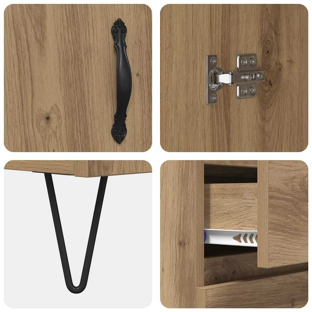 Highboard Artisan Egetræ 69,5 x 34 x 180 cm Konstrueret træ