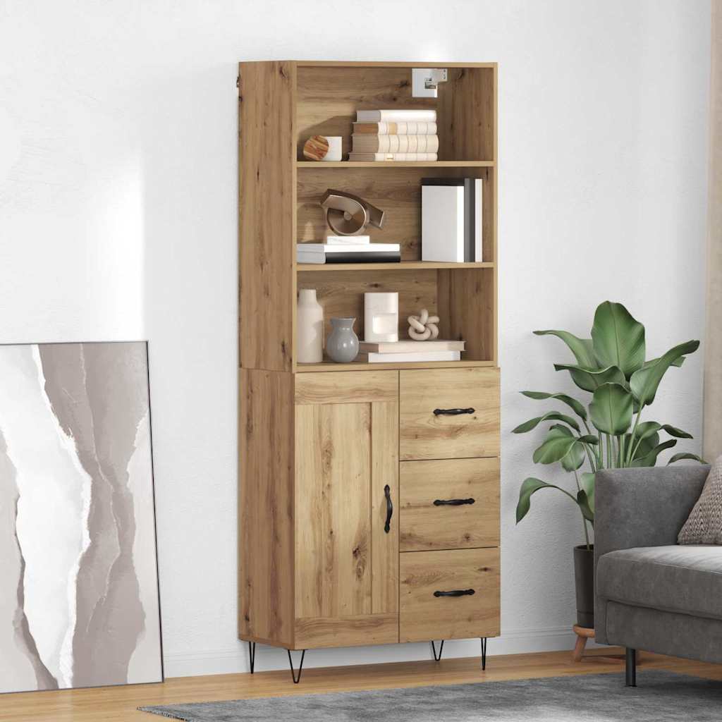Highboard Artisan Egetræ 69,5 x 34 x 180 cm Konstrueret træ