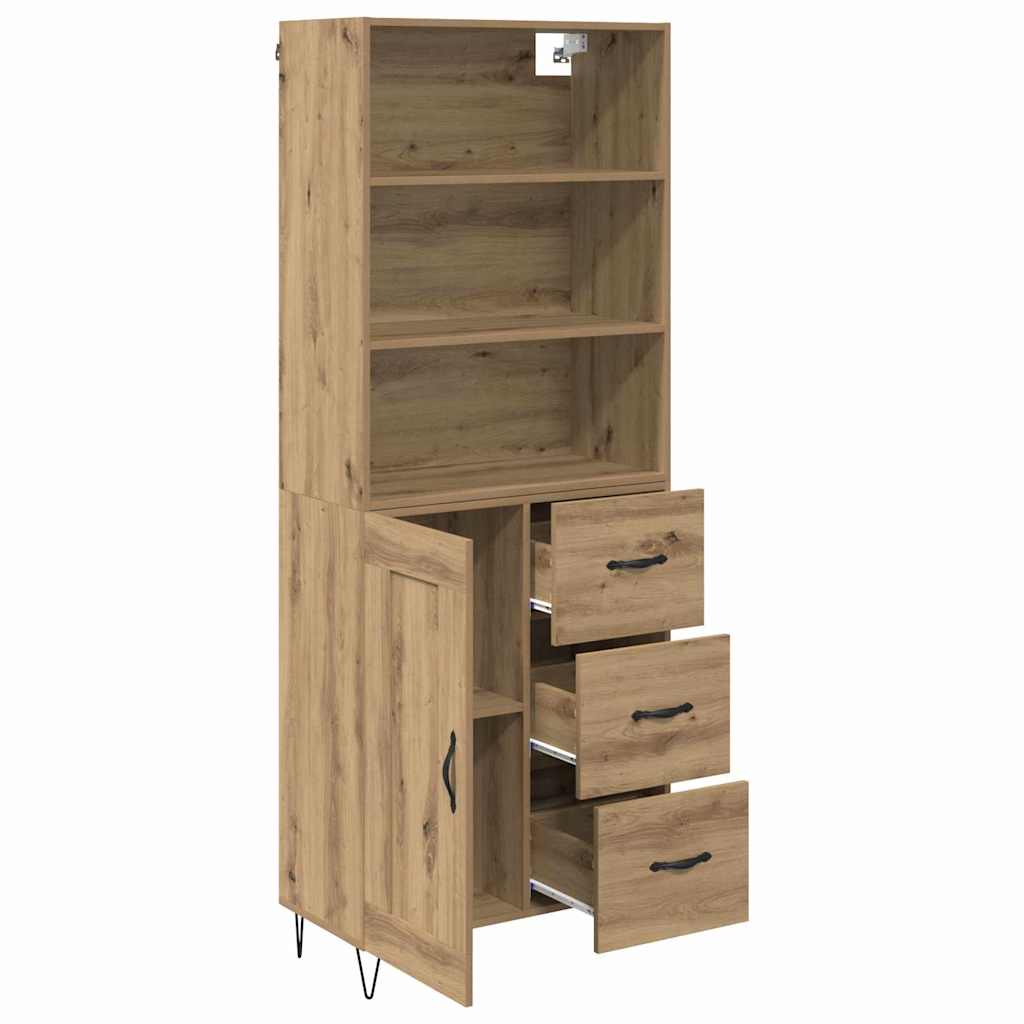 Highboard Artisan Egetræ 69,5 x 34 x 180 cm Konstrueret træ