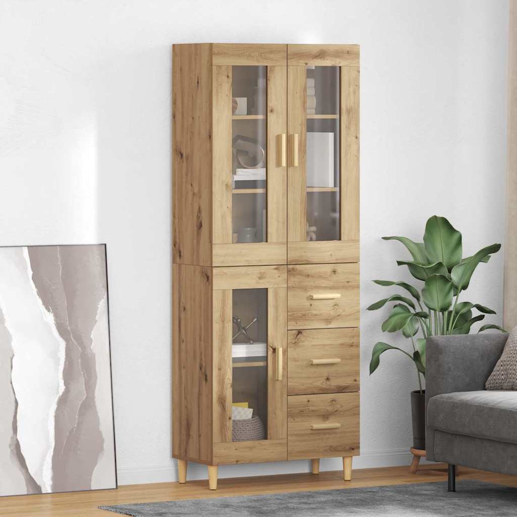 Highboard Artisan Egetræ 69,5 x 34 x 180 cm Konstrueret træ