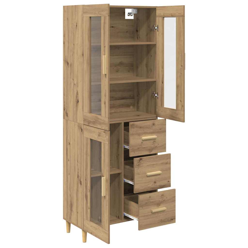 Highboard Artisan Egetræ 69,5 x 34 x 180 cm Konstrueret træ
