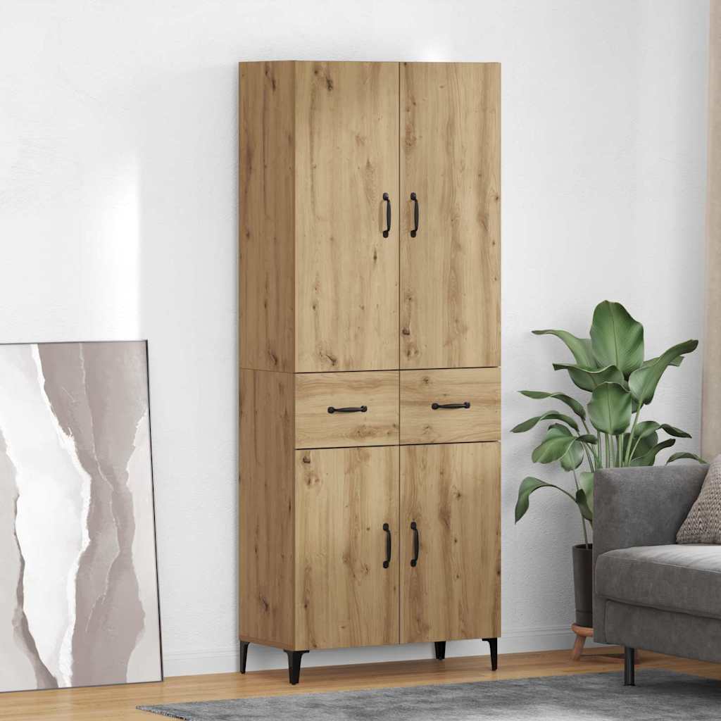 Highboard Artisan Egetræ 69,5 x 34 x 180 cm Konstrueret træ