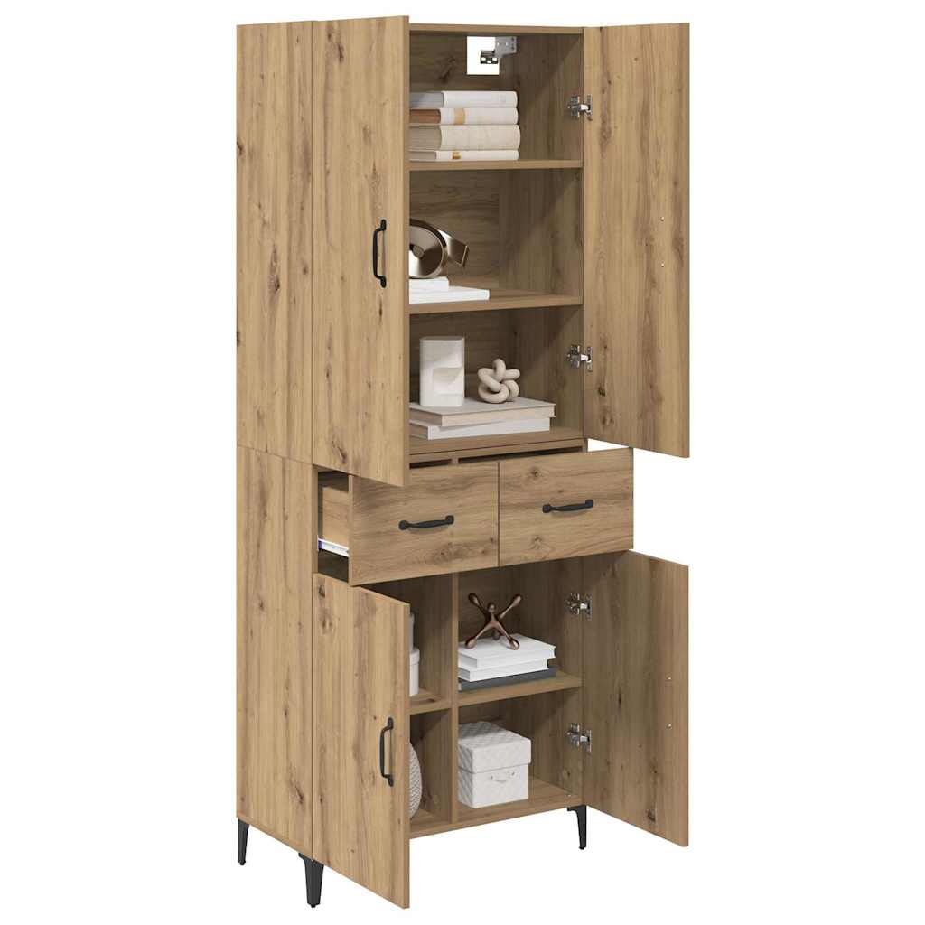 Highboard Artisan Egetræ 69,5 x 34 x 180 cm Konstrueret træ