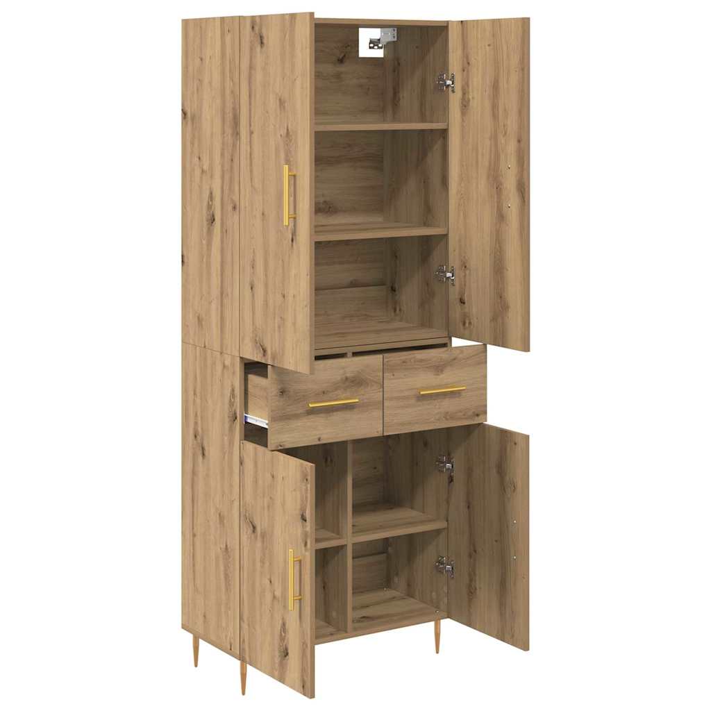 Highboard Artisan Egetræ 69,5 x 34 x 180 cm Konstrueret træ