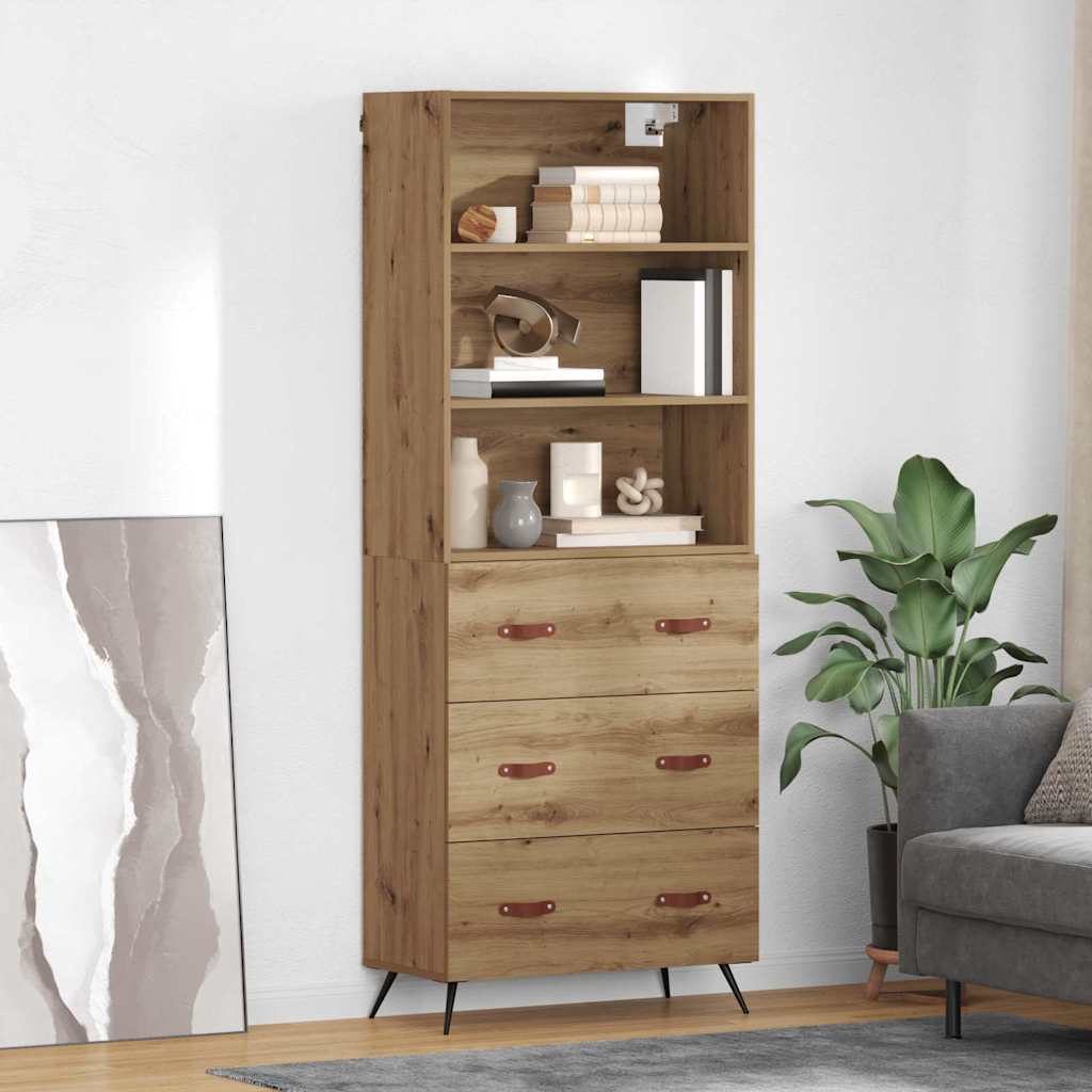 Highboard Artisan Egetræ 69,5 x 34 x 180 cm Konstrueret træ