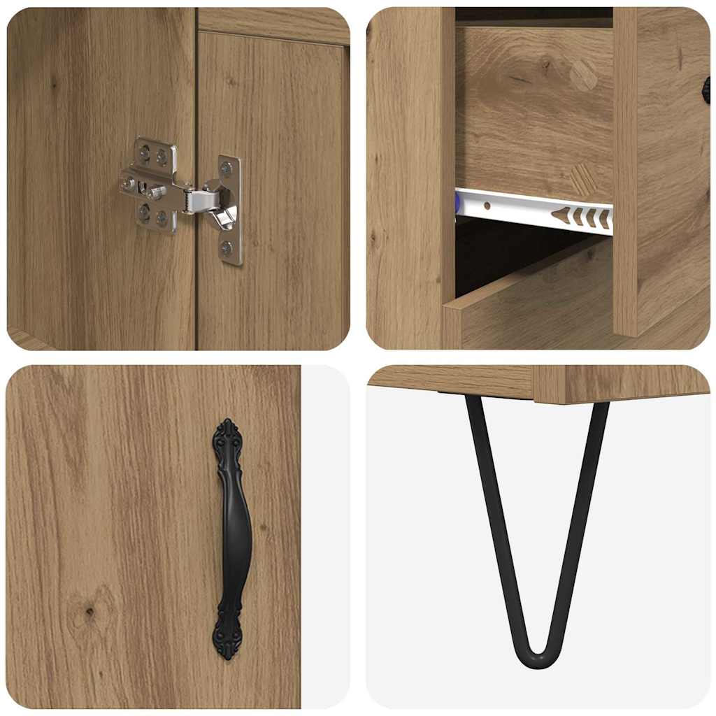 Highboard Artisan Egetræ 69,5 x 34 x 180 cm Konstrueret træ