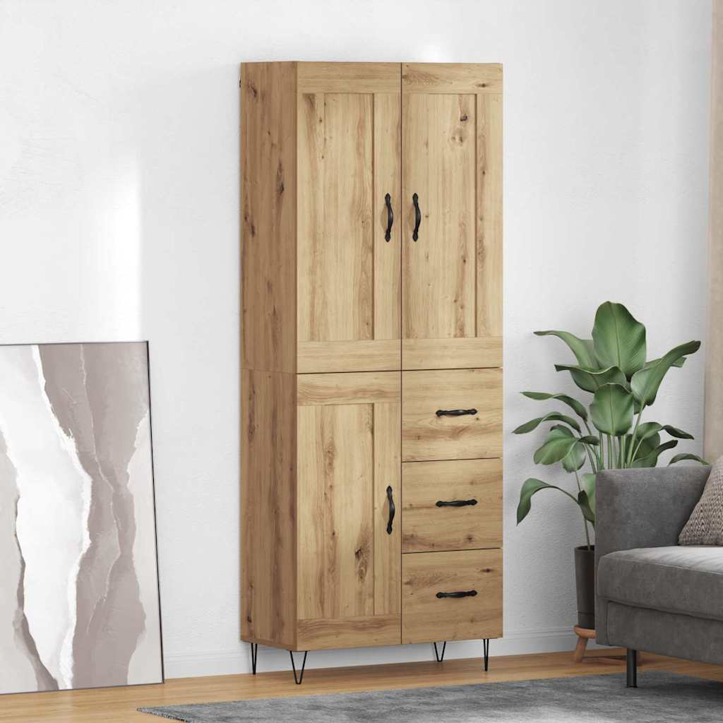 Highboard Artisan Egetræ 69,5 x 34 x 180 cm Konstrueret træ