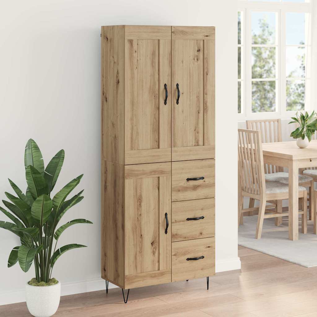 Highboard Artisan Egetræ 69,5 x 34 x 180 cm Konstrueret træ