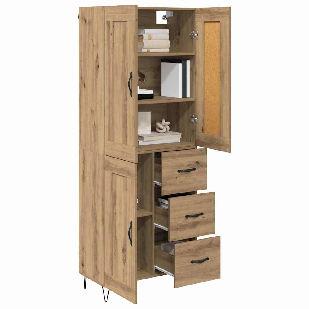 Highboard Artisan Egetræ 69,5 x 34 x 180 cm Konstrueret træ
