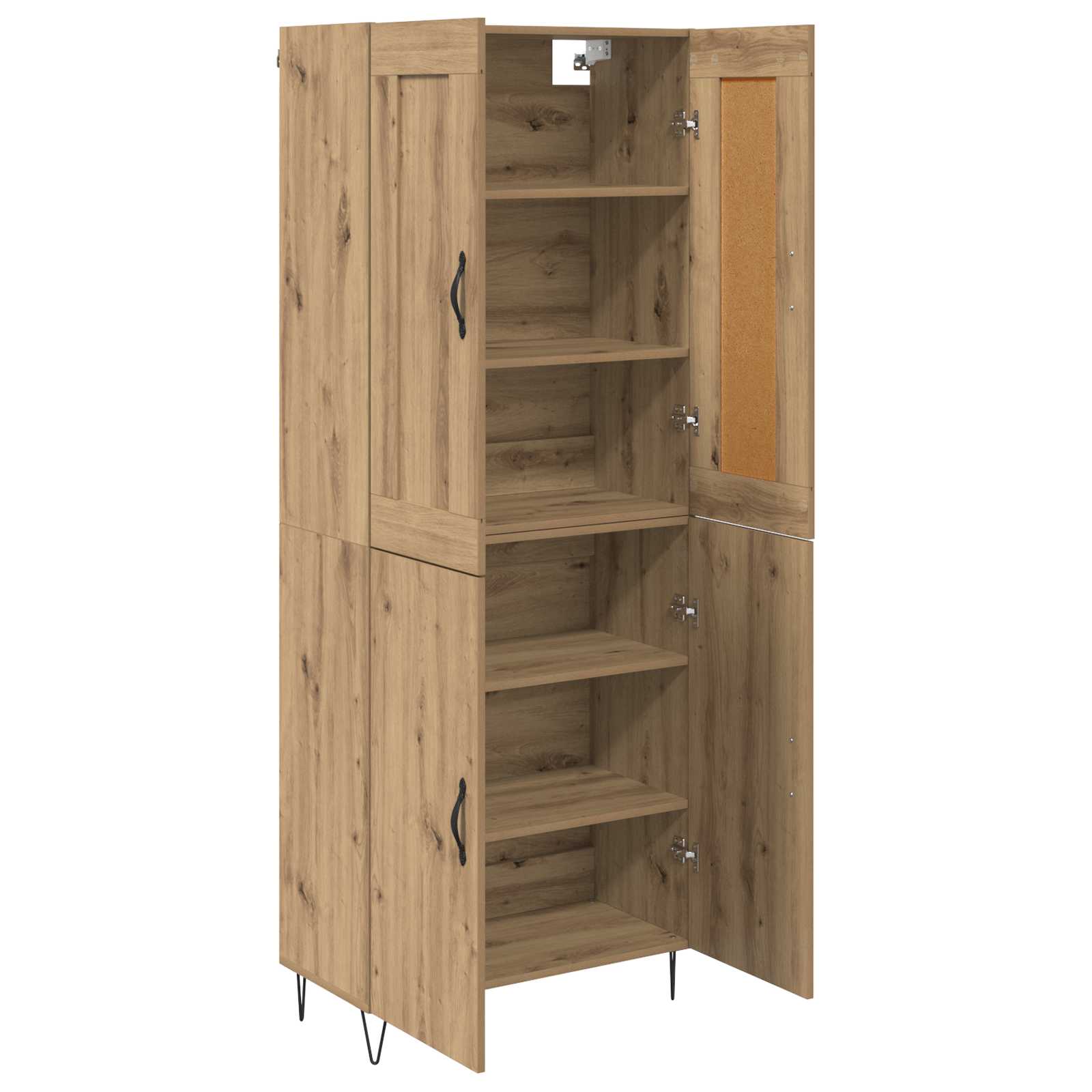 Highboard Artisan Egetræ 69,5 x 34 x 180 cm Konstrueret træ