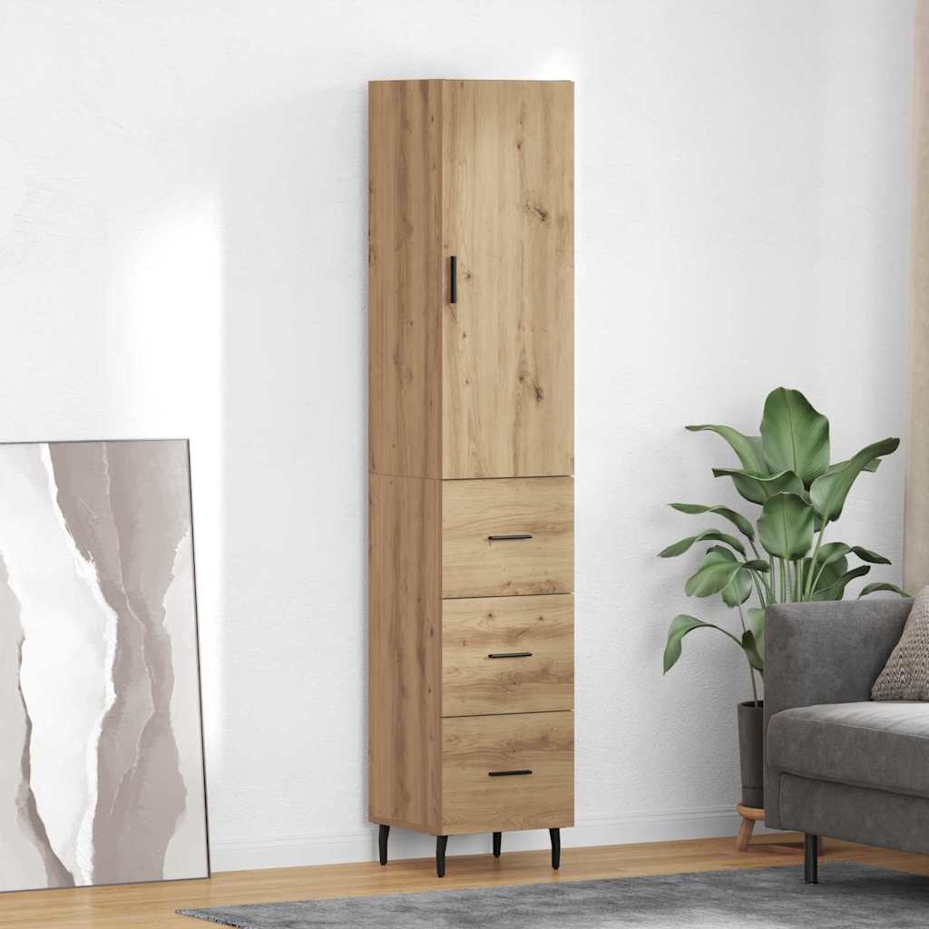 Highboard Artisan Egetræ 34,5 x 34 x 180 cm Konstrueret træ