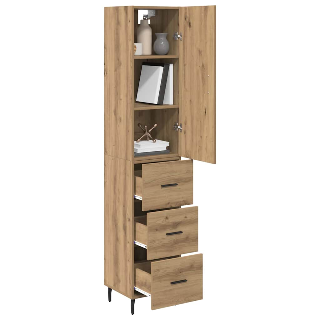 Highboard Artisan Egetræ 34,5 x 34 x 180 cm Konstrueret træ
