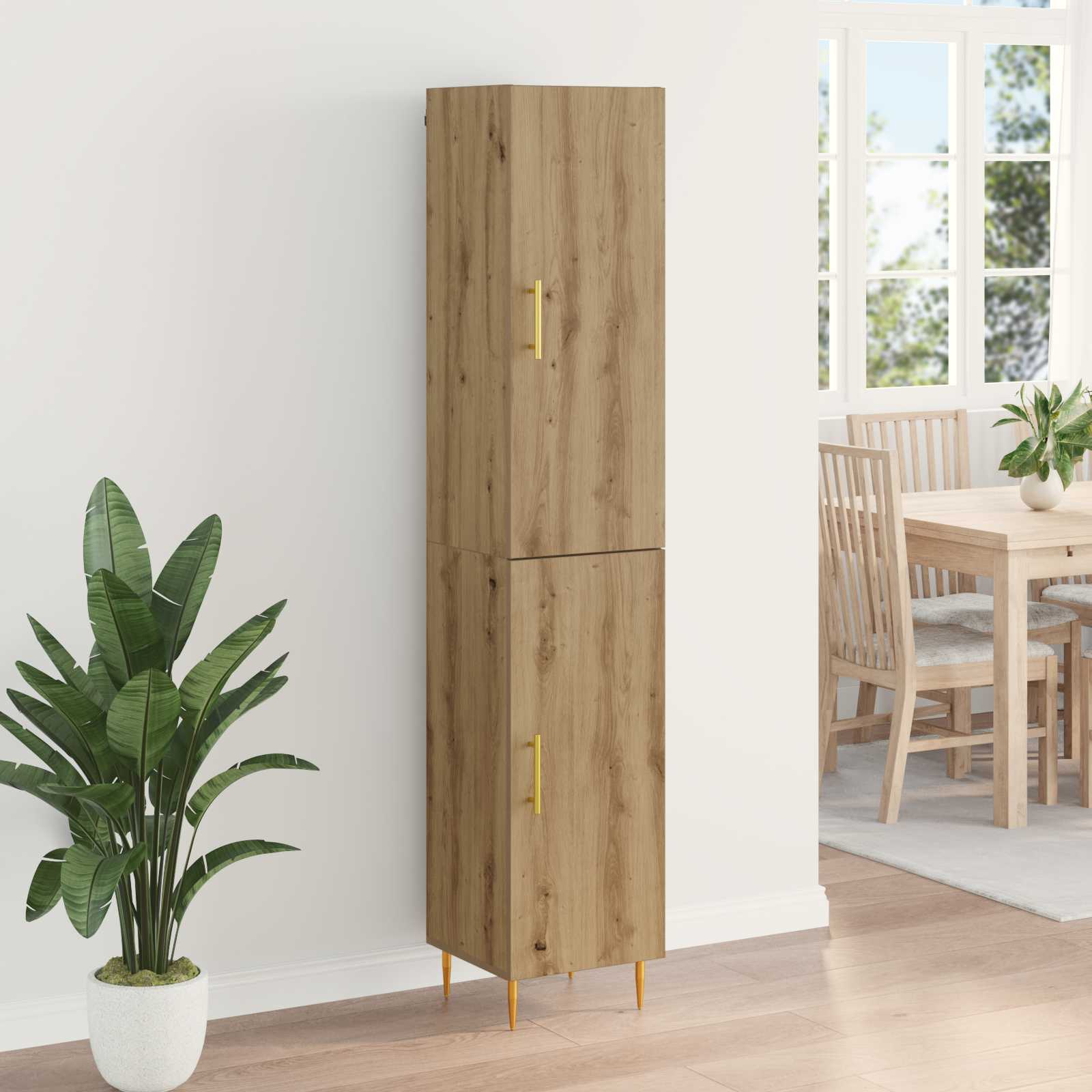 Highboard 2 pcs Artisan Egetræ Konstrueret træ