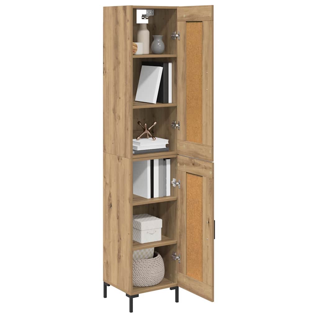 Highboard Artisan Egetræ 34,5 x 34 x 180 cm Konstrueret træ
