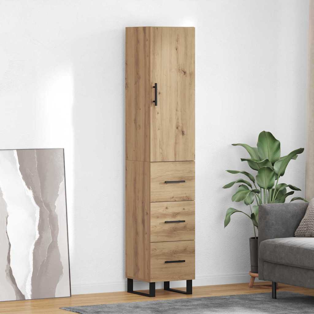 Highboard Artisan Egetræ 34,5 x 34 x 180 cm Konstrueret træ
