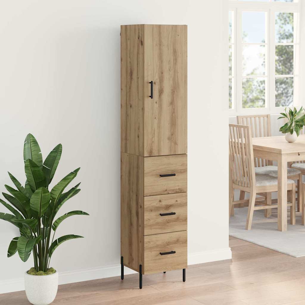 Highboard Artisan Egetræ 34,5 x 34 x 180 cm Konstrueret træ