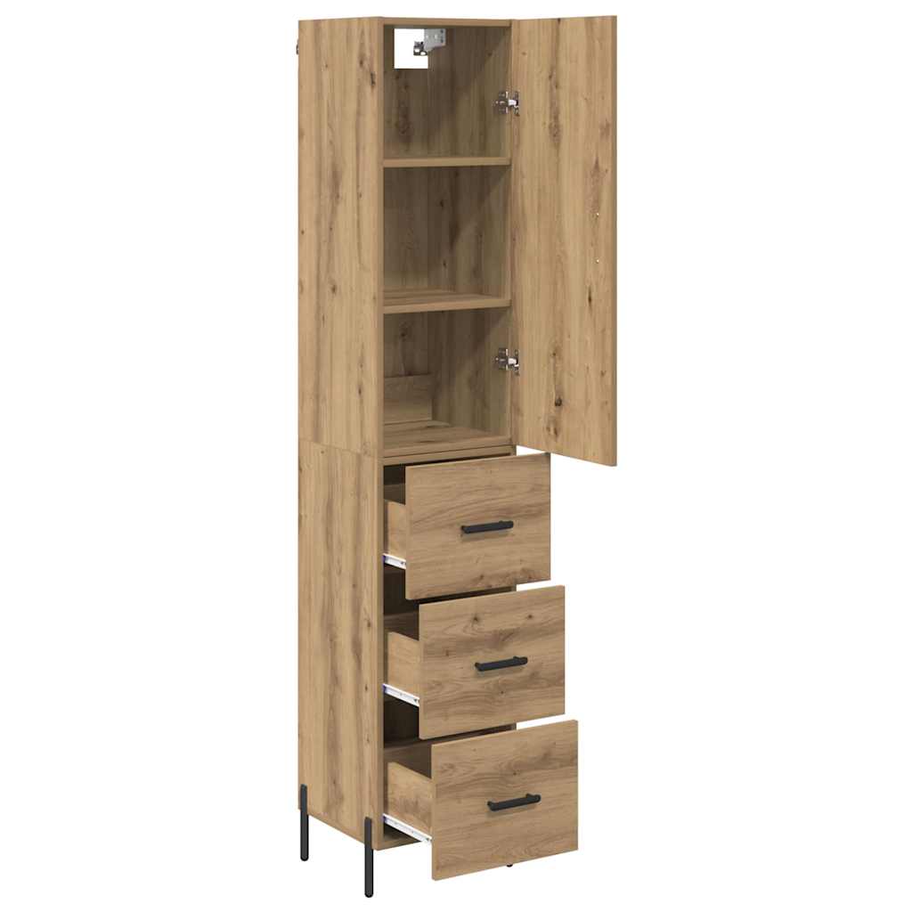 Highboard Artisan Egetræ 34,5 x 34 x 180 cm Konstrueret træ
