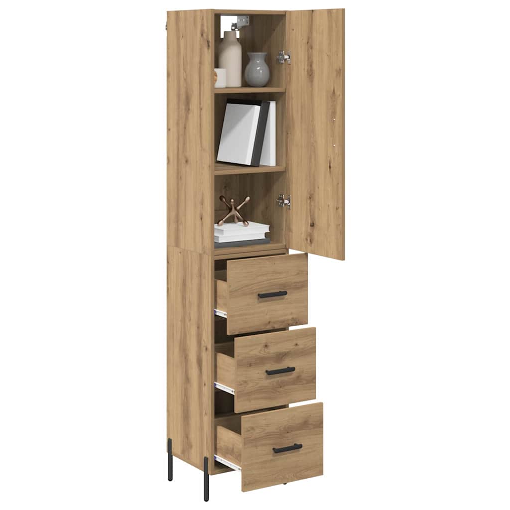 Highboard Artisan Egetræ 34,5 x 34 x 180 cm Konstrueret træ