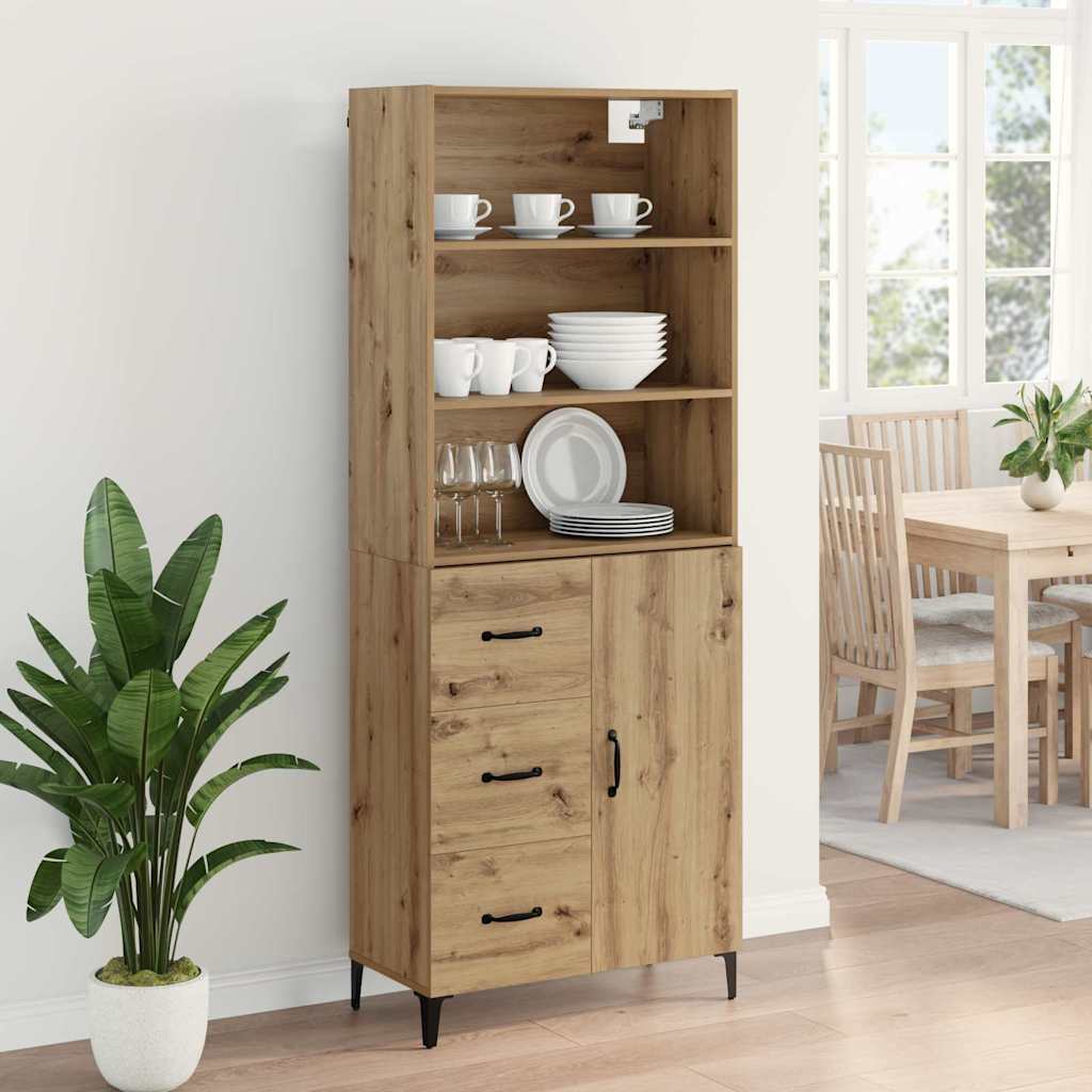 Highboard Artisan Egetræ 69,5 x 34 x 180 cm Konstrueret træ